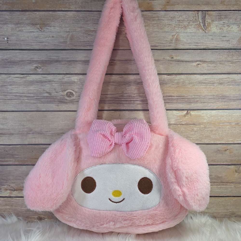 MyMelody Plush Shoulder Bag With Pink Bow